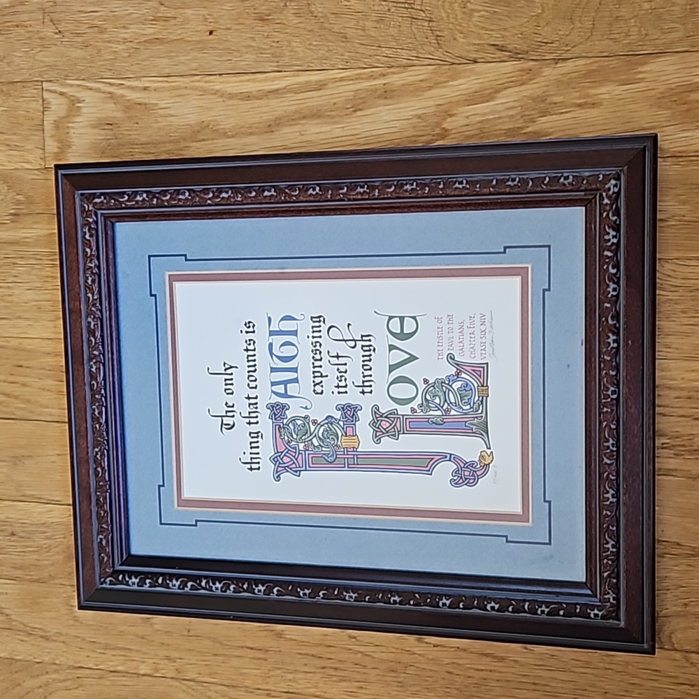 Jonathan Blocher Manuscripts Gal 5:6 signed print